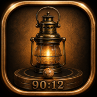 Dark-and-gold 90:12 lantern app icon